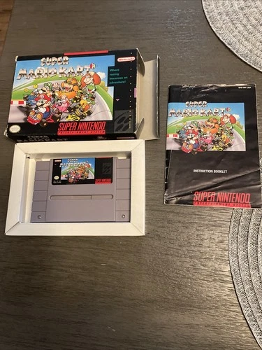 Super Mario Kart SNES Original Box Insert And Manual