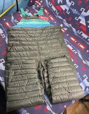 Cotopaxi Fuego 800 Down Overall Snow Bibs Woods Stripes Puffer Pants Men s XXL