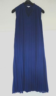 Mrs & Hugs Plissee Chiffon Maxikleid Gr. M Royalblau Neu o. Etikett