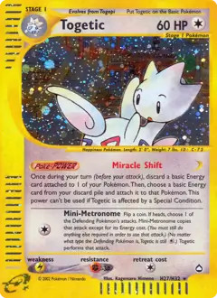 Togetic - H27/H32 - Pokemon Aquapolis Holo Rare Card MP