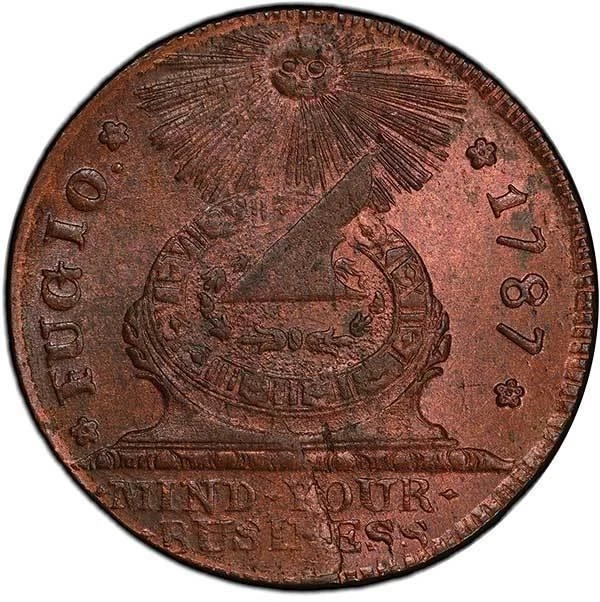 1787 N8-X Fugio Cent PCGS MS65RB STATES UNITED 4 Cinquefoils W6750 R3