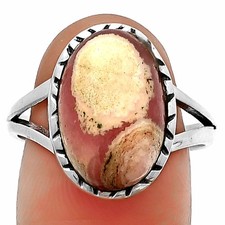 Natural Rhodochrosite Argentina 925 Sterling Silver Ring s.9 Jewelry R-1074