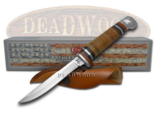Case xx Small Fixed Blade Hunter Knife Polished Leather Handle Stainless 00379 - Picture 4 of 5