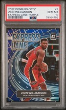 2022 PANINI DONRUSS OPTIC EXPRESS LANE PURPLE #9 ZION WILLIAMSON PSA 10