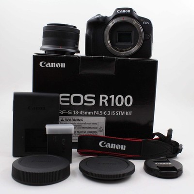 * OPEN BOX EXCELLENT * Canon EOS R100 Mirrorless Camera with RF-S 18-45mm f/4.5-