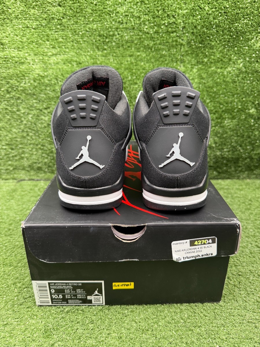 Size 9 - Jordan 4 Retro SE Mid Black Canvas | eBay display picture 1