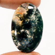 100% Natural Moss Agate Oval Shape Cabochon Gemstone 25.5 Ct 29X19X5 mm EE-51884