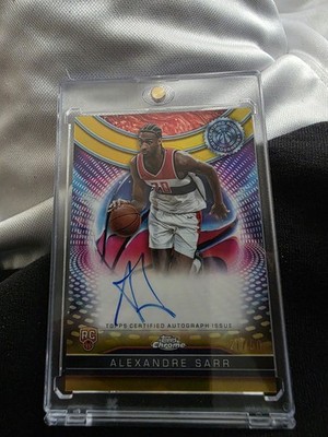 Alexandre Sarr 2024-25 Topps Chrome RC Auto /50 Gold Auto On Card 