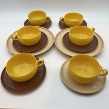 Vintage Russell Wright 1950s MCM Children  s Tea Set Cups  Saucers 2 Sm Plates