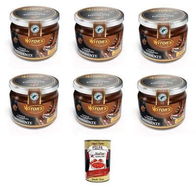 Witor's Crema Fondente, Italienische Zartbitterschokoladencreme 6x200g+Polpa