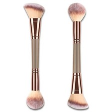 Double Ended Foundation Makeup Brush Angled  Round Top for Liquid Powder