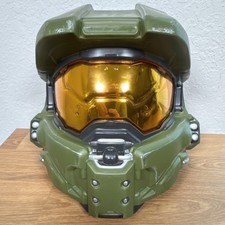 Halo Master Chief Green Helmet Mask Amber Visor Full Face kids/teen Unisex