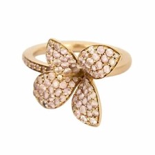 Pasquale Bruni - Bague fleur en or jaune 18k et tourmalines roses