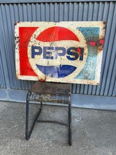 Insegna Pepsi vintage originale – Metallo – Stile Industriale – 84x56 cm