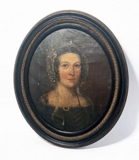 Scuola inglese (XVIII secolo) Ritratto ovale di Lady Caroline - olio su tela