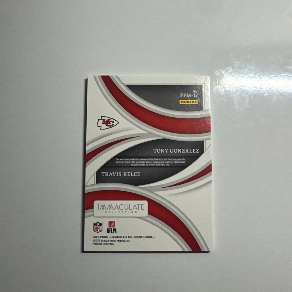 2023 Panini Immaculate Past And Present Materials Tony Gonzalez / T. Kelce /99 - Image 2 of 2