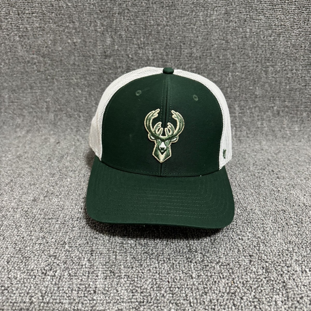 '47 Brand Milwaukee Bucks Trucker Snapback Green White One Size NBA Hat