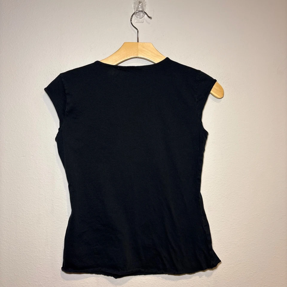 DKNY Y2K Chaleco Top Mujer S Gráfico Escribir Estampado Adornado Negro 00s Dance Foto 4 de 4