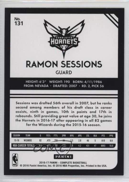 2016-17 Panini Complete Ramon Sessions #131 - Image 2 of 2