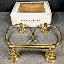 Perrin Rowe English Gold Bath Hardware Lot Towel Rings Toilet Paper Holder