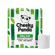 Bamboo Toilet Paper 9 Rolls of Toilet Paper Plastic Free Packaging and