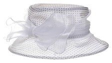 McBurn Organzahut mit großer Schleife Anlasshut festlich Braut Hüte elegant Hut