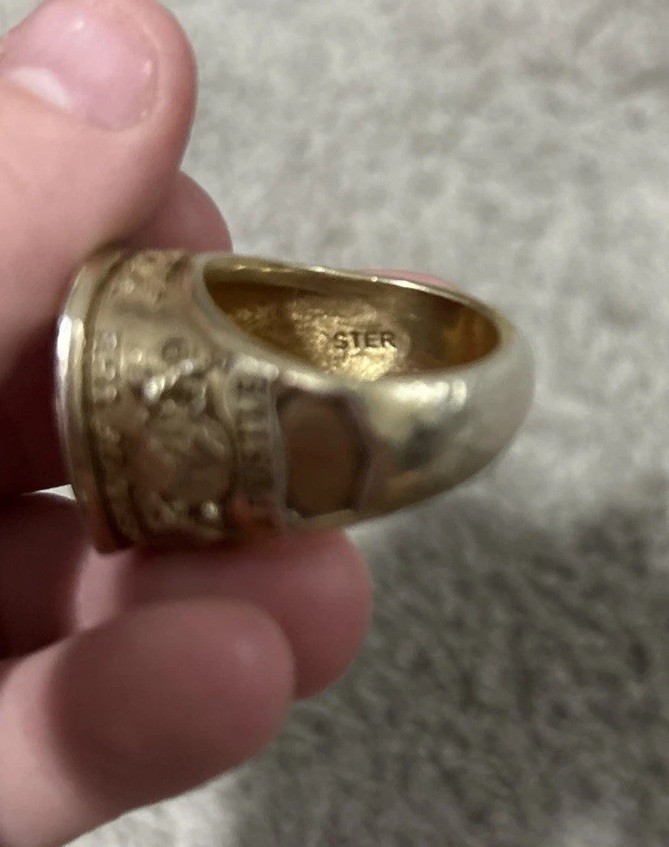 Bishop Rings Lab Created Ruby Ring -Gold Plated -… - image 4