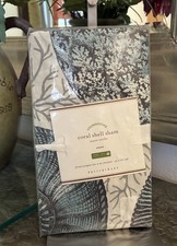 Pottery Barn Foundations Coral Shell Euro Sham 26x26 Coastal Blue White NWT