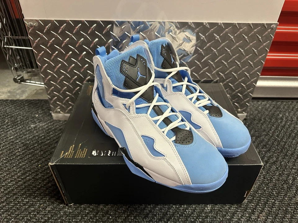 Tamanho 12 - Jordan True Flight branco azul universitário preto masculino novo 342964 140 - Imagem 4 de 4