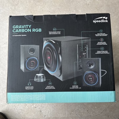 Speedlink GRAVITY CARBON RGB 2.1 Subwoofer System Schwarz wie Neu in OVP