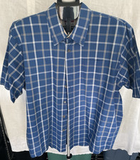 Wrangler Button Down Shirt Men s Size XL Blue Plaid Wrinkle Resist Short Sleeve