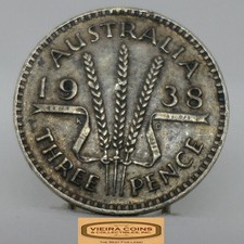 1938 Australia Silver 3 Pence - #C54855NQ