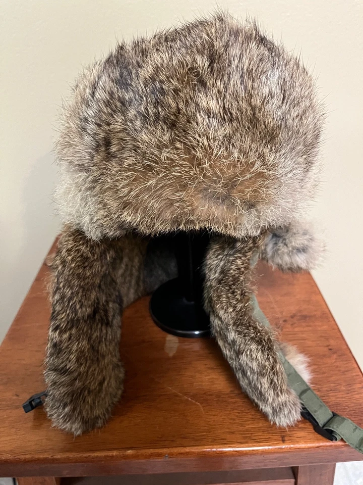 Woolrich Trapper Hat Rabbit Fur Trim Army Green Size XL - Image 2 of 4