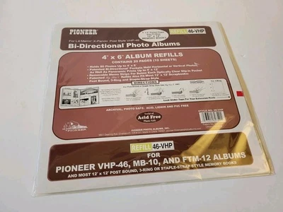 Pioneer Scrapbook Album Refill 46-VHP 10 Pocket Pages 80 4x6" Photos Acid Free - Image 1 of 3