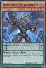 YuGiOh Lector-Pendel, der Drachoberherr PEVO-DE060 Super Rare Good 1st