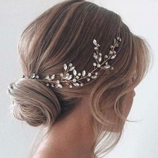 Crystal Bride Hair Vine Wedding Rhinestone Headpieces Headband Silver Strip