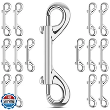 ERKOON 15 Pack Heavy Duty Snap Hooks Double Sided Clips for Hanging Horse Tac