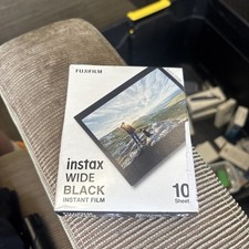 Fujifilm Instax Wide Black Instant Film 10 Exposures Microfiber Cleaning Cloth
