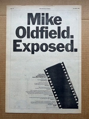 MIKE OLDFIELD EXPOSED  POSTER SIZED original music press advert from 1979 - prin