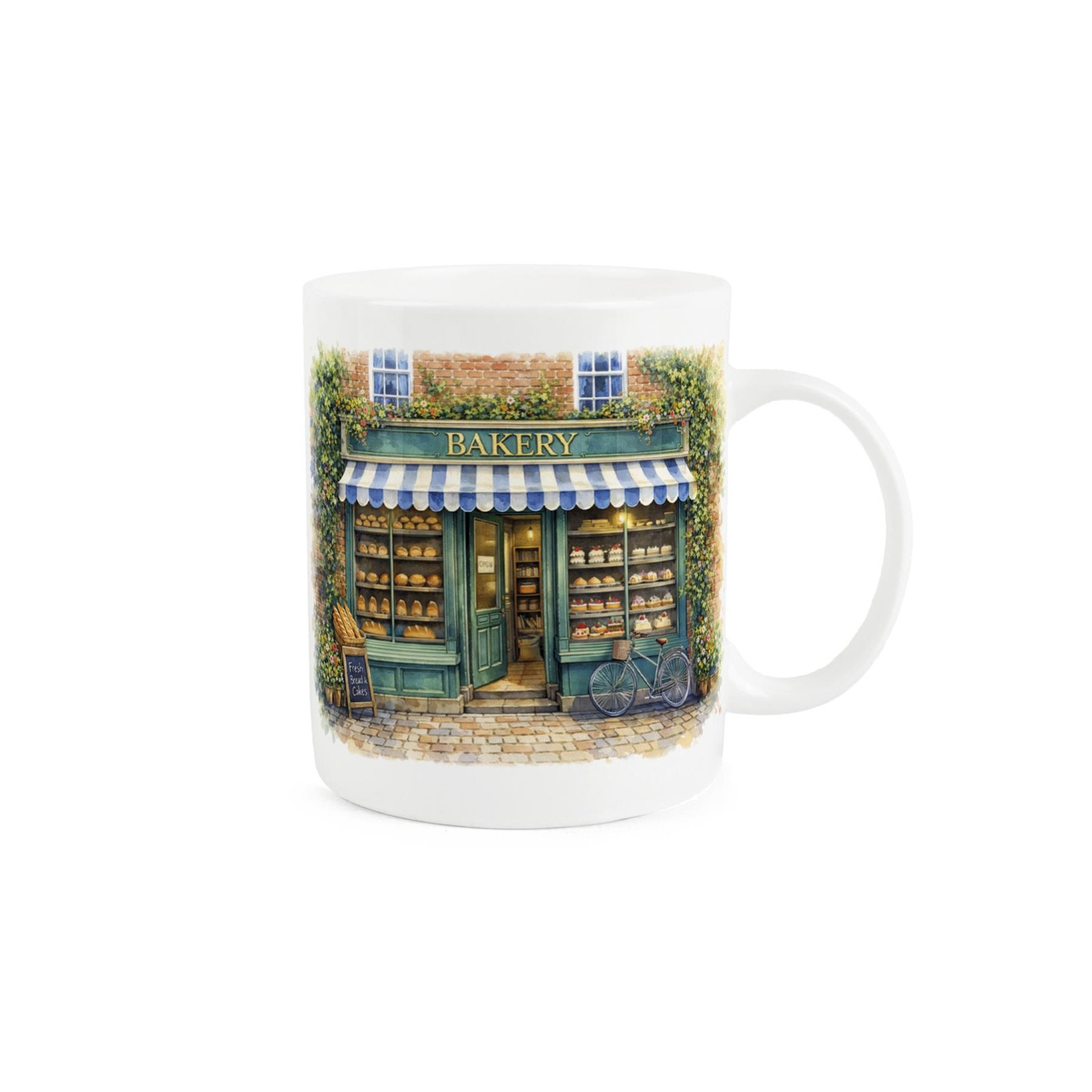 Cute Traditional Bakery Quote Bone China Mug - Rural Village Drinkware Gifts