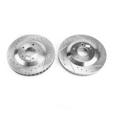 Disc Brake Rotor Set-Front Drilled, Slotted and Zinc Plated Brake Rotor Pair
