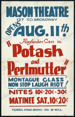 Potash and Perlmutter 1934 Vaudeville Theater Poster Art Print WPA Retro