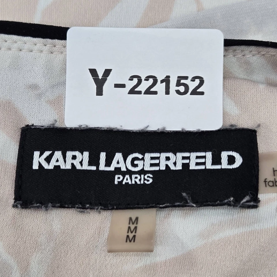 Blusa Karl Lagerfeld Paris Mujer M Beige Floral Botón Cuello Redondo Foto 2 de 4