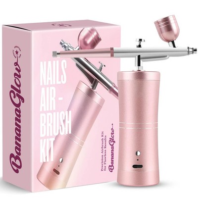 Nail Airbrush Kit with Compressor - 48PSI Rechargeable Cordless Professional