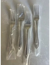 Lenox MEDFORD 4 Stainless 18/10 Salad Forks Place Spoons Silverware Flatware NEW