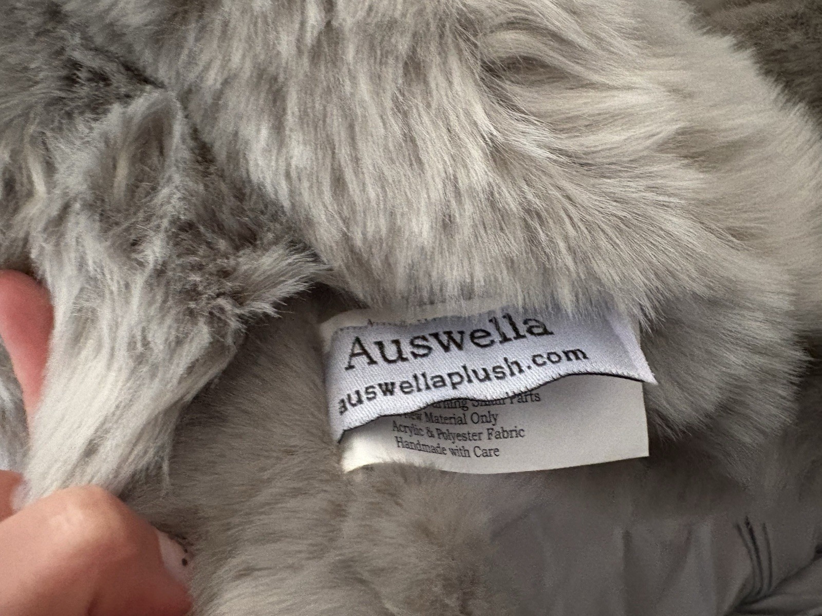 Auswella Gray Wolf Lying Plush BNWT 22”