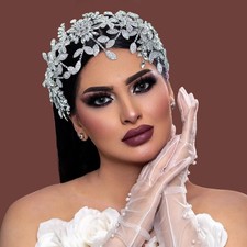 Wedding Headpiece For Bride Rhinestone Bridal Headband Alloy Leaf Accessories