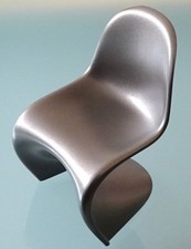 VITRA Design miniatura, PANTON CHAIR, rara variante ANTRACITE METALLIZZATO, RARA