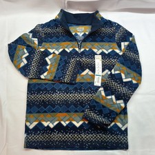 Jumping Beans Boys 7 Blue Fair Isle Microflee...