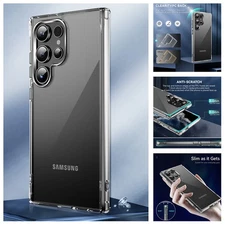 For Samsung Galaxy S25 Ultra/S24/S23/S22 Non-Yellow Clear Transparent Slim Case